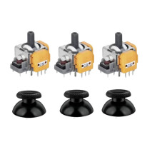 3 Sztuki Wymiennych Joysticków Hall + Nakładki do Kontrolera do PS5 Hall Elektromagnetyczny 3D Analogowy Joystick Wysoka Precyzja Thumb Sticks