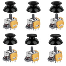 6 Sztuk Wymiennych Joysticków Hall + Nakładki do Kontrolera do PS5 Hall Elektromagnetyczny 3D Analogowy Joystick Wysoka Precyzja Hall Thumb Sticks
