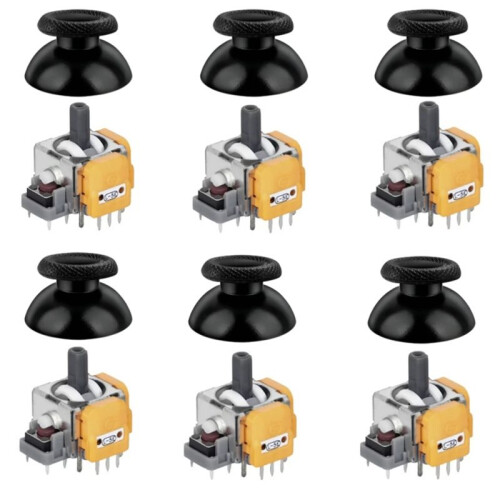 6PCS Replace Hall Joystick+Cap for PS5 GamePad Hall Electromagnetic 3D Analog Joystick High Precision Hall Thumb Sticks