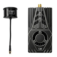 1.2G 5W VTX FPV Video Transmitter with Antenna 25mW/800mW/2000mW/5000mW/PIT Adjustable for FPV Long Range RC Drone