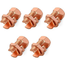 5PCS TJ-16 Split Bolt Wire Connector,High Strength Copper Grounding Clamps,Ground Wire Connector for 6/7/8 AWG Bare Wire