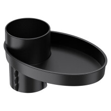 Bandeja para Snacks de Asiento de Coche para Portavasos 2.5"-2.8", Ajuste Universal y Diseño Portátil para Viajes y Pla Negro