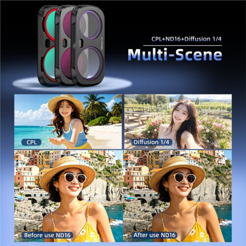 CPL+Diffusion1/4+ND16 Filter Magnetic Lens Filter for   Ultra Lens Filter Vlog Filter Neutral Density Filter 2