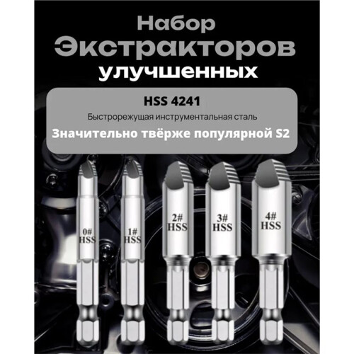 Drill Bits 5pcs Drill Out Damaged Screws Extractor Bolts Remover Handymen Broken Bolt Stud Removal Tool Kit with Box 1