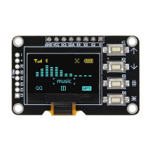 0,96 Zoll OLED I2C IIC Displaymodul 128x64 mit Matrix 4 Tasten Selbstleuchtender OLED-Bildschirm SSD1315 Blau/Gelb