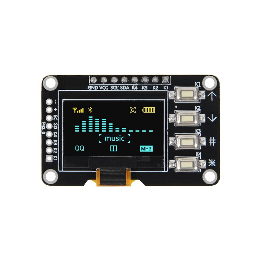0.96 Inch OLED I2C IIC Display Module 128x64 with Matrix 4 Button Self ...