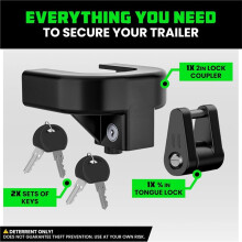 Trailer Hitch Lock Kit (for 2" Trailers) Heavy Duty Anti Theft Trailer Coupler Locks for RV, , Trailer, Boat