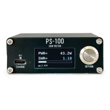 PS100 Digital RF Power SWR Meter 0-100W Shortwave HAM Radio Tester,PEP Hold,BLE Web Control 24-Point Calibration