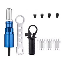 Electric Rivet Gun Adapter Kit 2.4mm-4.8mm for DIY Projects with Drill Attachment