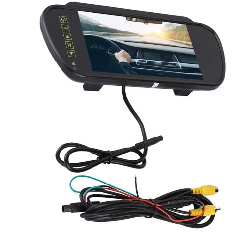 Monitor de Espelho Retrovisor de 7 Polegadas com Display LCD para Câmera de Ré, Tela de Assistência para Estacionamento 1