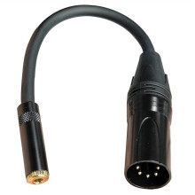Male 5 Pin XLR Balance to 3.5mm Female Audio Cable for Stage and Headphones