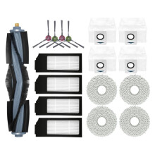 Compatible for Bork V830 Robot Vacuum Accessories Dust Bag Main Side Brush Hepa Filter Mop Rag Replacement Parts(17pcs)