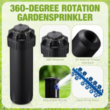 5000 Series Gear Drive Sprinkler Heads with Screwdriver, 3/4 Inch -, 25-50ft Spray, 25 to 360 Coverage