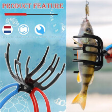 4Pack Fish Gripper, Non-Slip 3 Claw Metal Fishing Pliers for Fish Control Clamp, Colorful Long Handle Grabber