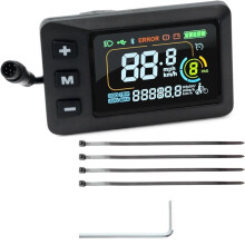 6-Pin Display Screen Replacement for Yozma IN10 Electric Dirt Bike E-Bike LCD Display ,with Wrench and Cable Ties