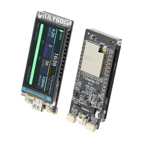 LILYGO Placa de Desenvolvimento T-Display C5 ESP32-C5 WiFi 6 2.4 5 GHz Tela Touchscreen LCD IPS ST7789 de 1.9 Polegadas 1