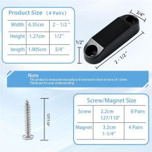 (4 Pair) RV Magnetic Door Holder ,Magnet Storage Door Baggage Holder Clip Equip 16 Screws for Door RV Baggage Door Catch