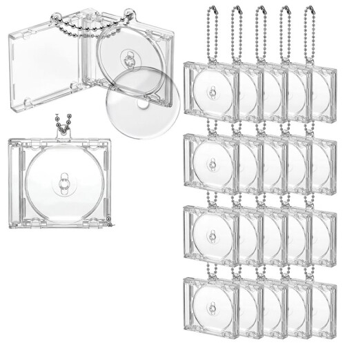 20 Pcs  CD Keychain Album Cases with CDs Personalized for DIY Backpack Hanging Decor