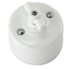 Encoder Retro Rotary Vintage Porcelain Light White Outlet 220V for Home Decoration Vintage-Style Rotary