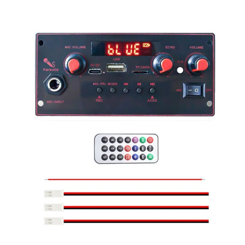 2x10W  Audio Decoder Board 3.7V-5V USB TF FM AUX Car Audio Player Support MP3/WMA/FLAC Small Remote Control
