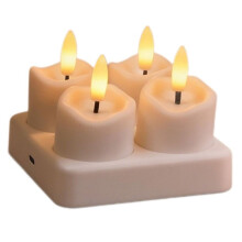 4Lights Rechargeable LED Candles with Remote Control LED Candles for Room Decor Home Decor Festival Decoration Flameless