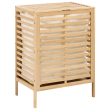 Laundry Basket TURCUI Bamboo Light Brown 82 L