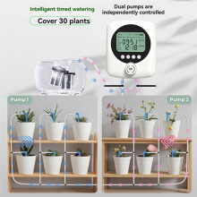 Dual Pump Automatic Plant Waterer Indoor Self Watering System for 30 Potted Plants Vacation Plant Watering Devices