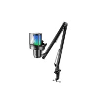 Maono Microfone Sem Fio DGM20W Microfone Gamer USB com Redução de Ruído e Iluminação RGB para Jogos de PC com Braço Articulado