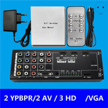 Digitale Multi-Functionele Converter AV YPbPr VGA 8 Poorten Naar HD 1080P Audio Video -Compatibele HD Switcher EU