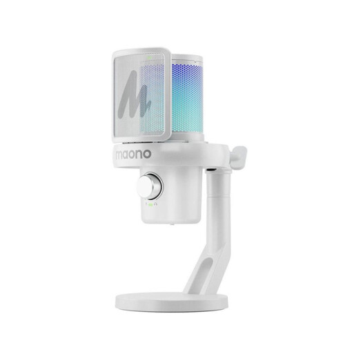 Maono Microfono da Gioco USB Wireless RGB DM40 Live con Ricevitore Type-C e Supporto da Scrivania per PC Mic B