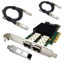 För X520-DA2 E10G42BTDA SR2 82599ES Dual Optical Port 10G Gigabit Fiber Optic Network Card PCIE(2SFPAOC och NIC)