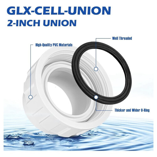 Kit de União de Célula de Sal 2" GLX-Cell-Union União de Bomba de 2 Polegadas para Geradores de Cloro de Sal para  para Conexões de Bomba de 1