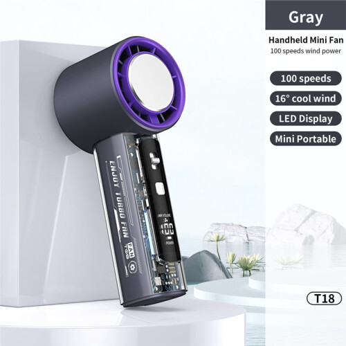 High Speed Cooling Fan, Handheld Small Fan, Intelligent Digital Display, Physical Buttons, Wind Speed Adjustment 1