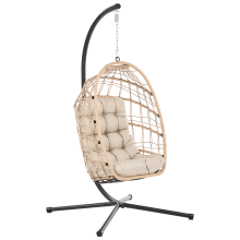 Hanging Chair with Stand MORNESE Metal Natural