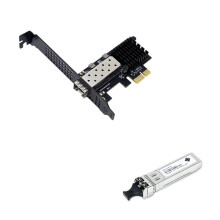 Placa de Rede de Fibra 10G SFP+ PCIe 4.0 X1 RTL8127ATF com Módulo LR1310nm 10KM para Velocidades de Rede Multi-Gigabit