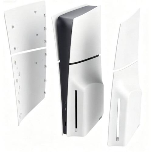 ABS Hard Case Faceplate Shockproof Side Plate Shell Faceplate Case Cover for PS 5 Slim Disc Edition Console White 2