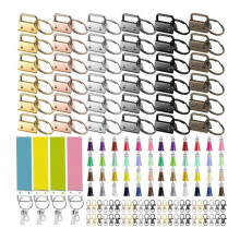 58PCS DIY Keychain Making Kit with Colorful Tassels, Metal Clasps, Woven Straps for Bag Charm and Jewelry Crafting