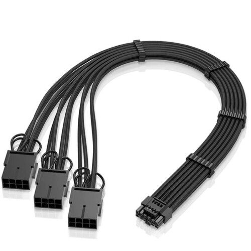 PCI-E 5.0 Sleeved Extension Cable  Card Power Extension Cable Modular Braided Wire 1