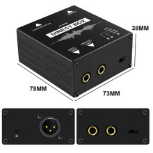 DI BOX Professional Passive DI-Box Direct Injection Audio Balanced & Unbalance Signal Converter with XLR TRS Interfa