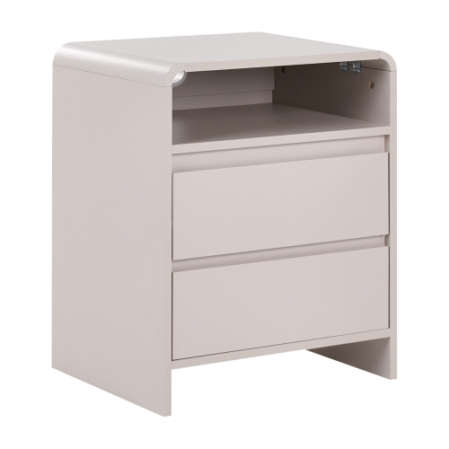 Beliani 2 Drawer Bedside Table DORRIGO Light Beige