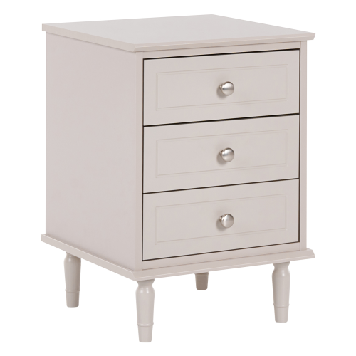 Beliani 3 Drawer Bedside Table OBERON Beige