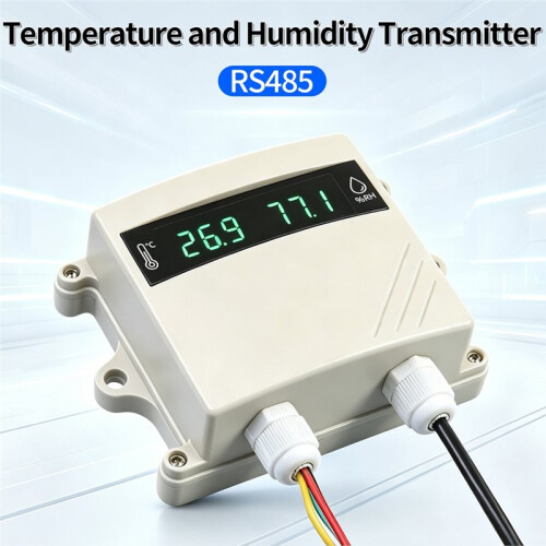New Industrial RS485 Temperature Humidity Transmitter Modbus RTU Waterproof Probe Sensor with Display  8-60V 2