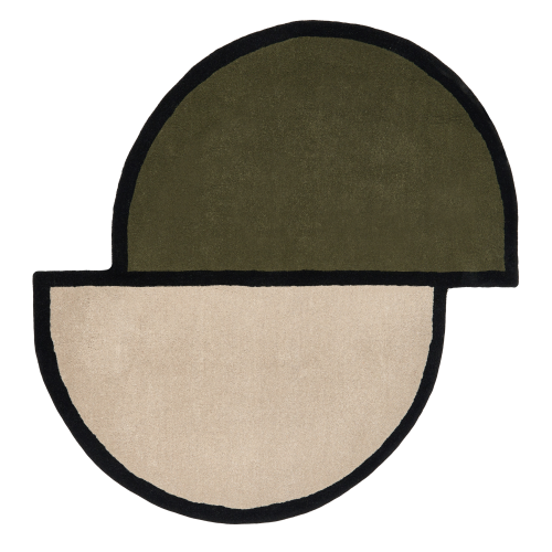 Beliani Rug SAKARO Dark Green ø 160 cm Wool
