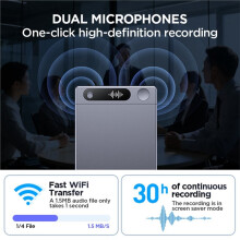 64GB AI Powered Voice Recorder and Call Recorder with Speech-to-Text, Summarization, Translation, Supports 103 Languages