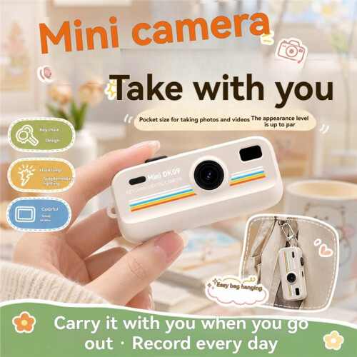 2K Keychain Camera 0.96 Inch 16x  Retro CCD  Digital Camera with Flash Support Memory Card B 1