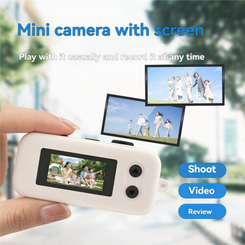 2K Keychain Camera 0.96 Inch 16x  Retro CCD  Digital Camera with Flash Support Memory Card B 2