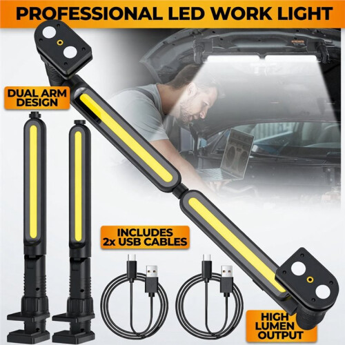 Rechargeable LED Work Light Set with Magnetic Base 3 Modes for Garage and Workshop 2
