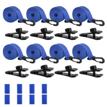 Pool Solar Cover Reel Attachment Kit for Inground Swimming Pools, Includes Straps, Clips, and Fasteners