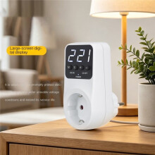 Automatic Voltage Protector 16A 230V Adjustable Power Surge Protection Volt Safe for Home Appliances EU Plug