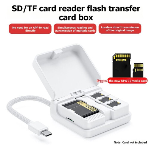 Type-C Multi-Functional High-Speed Card Reader  Flash Transfer Card Box Universal for  TF Cards Phones Computers 2